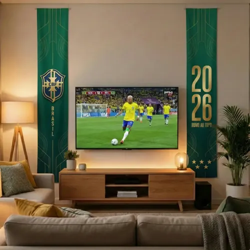 Kit 2 Faixas Premium Brasil Decor Peças Painel Vertical Copa –