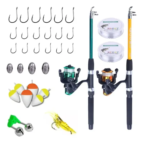 Kit 2 Varas De Pesca Com Molinete Ultra Light Completo Linha –
