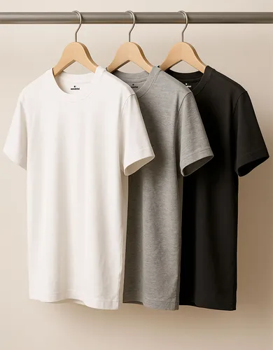 Kit 3 Camisetas Algodão Dia Dia Sandrini Básica Conforto –