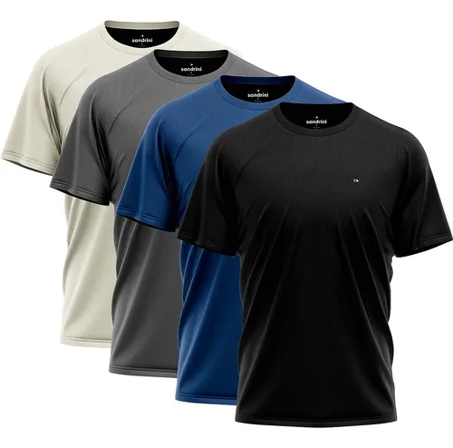 Kit 4 Camiseta Dry-fit Sandrini Masculina Academia Caminhada –