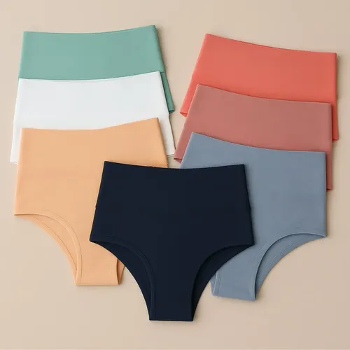 Kit 5 Calcinhas Cintura Alta Sem Costura Modela Bumbum –