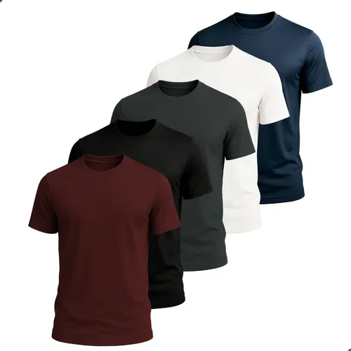 Kit 5 Camisetas Básica Masculina Dry Fit Esporte Treino Lisa –