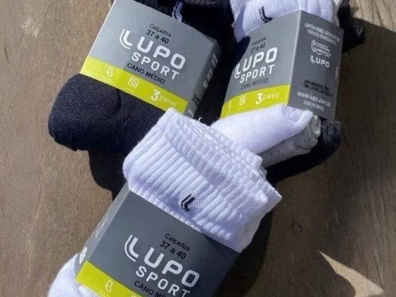 Kit 6 Pares Meias Lupo Cano Médio Esportivas Academia –