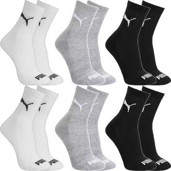 Kit 6 Pares Meias Puma Cano Médio Alto Algodão Meia Adulto Masculino Feminino Academia Original – Meia Esportiva –