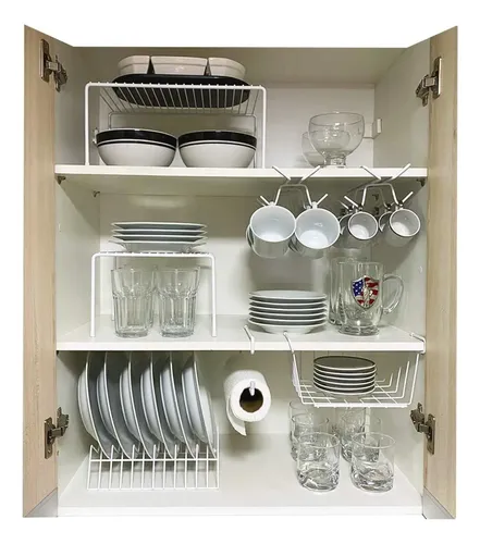 Kit 7 Organizadores Para Cozinha Armário Prateleira Aramado