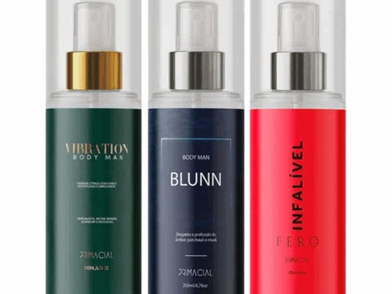 Kit Body Splash Masculino Vibration + Blunn + Infalível Fero –