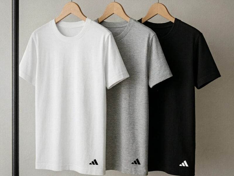 Kit Camiseta Adidas Básicas 3 Peças Masculino – Preto+Cinza | Netshoes