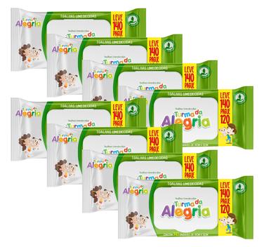 Kit Com 8 Toalha Umedecida Turma da Alegria Leve 140 Pague 120 Total 1120 Unidades – Lenço Umedecido Adulto –