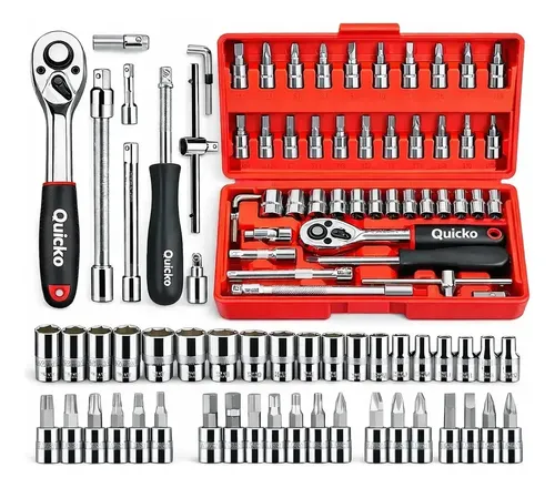 Kit Ferramentas Quicko 46 Peças com Soquetes e Chaves de Fenda, Catraca e Allen –