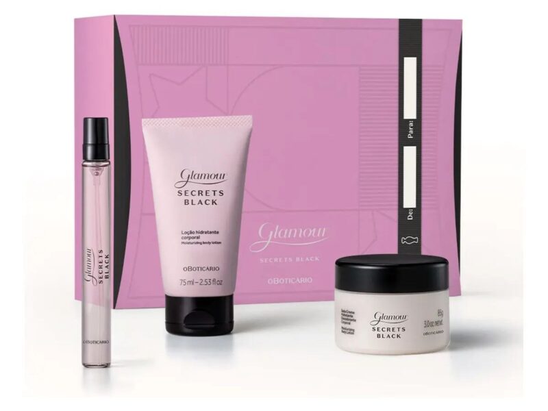 Kit Glamour Secrets Black O Boticário Feminino 3 Produtos –