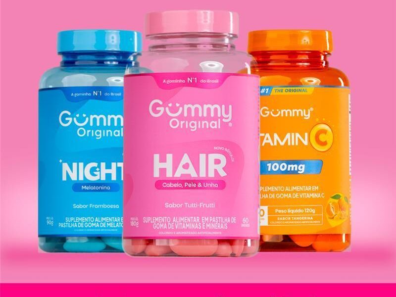 Kit Gummy Night + Hair + Vitamina C 3 Frascos Melatonina Biotina Imunidade