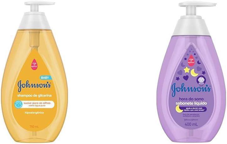 Kit Johnson’s Baby Shampoo Glicerina Para Bebê, 750ml + Johnson’s Baby Sabonete Líquido Relaxante Hora do Sono, 400ml