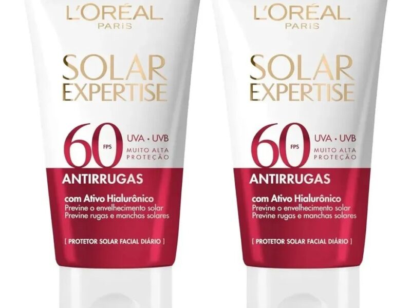 Kit Loreal Paris Protetor Solar Facial Antirrugas Fps60 40g Todo Tipo De Pele Dia/noite –