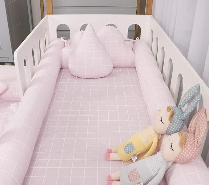 Kit Montessoriano Mini Cama Rolinho 4 Peças Boston Rosa (Colchão 1, 50 x 0, 70), Biramar Baby, Rosa