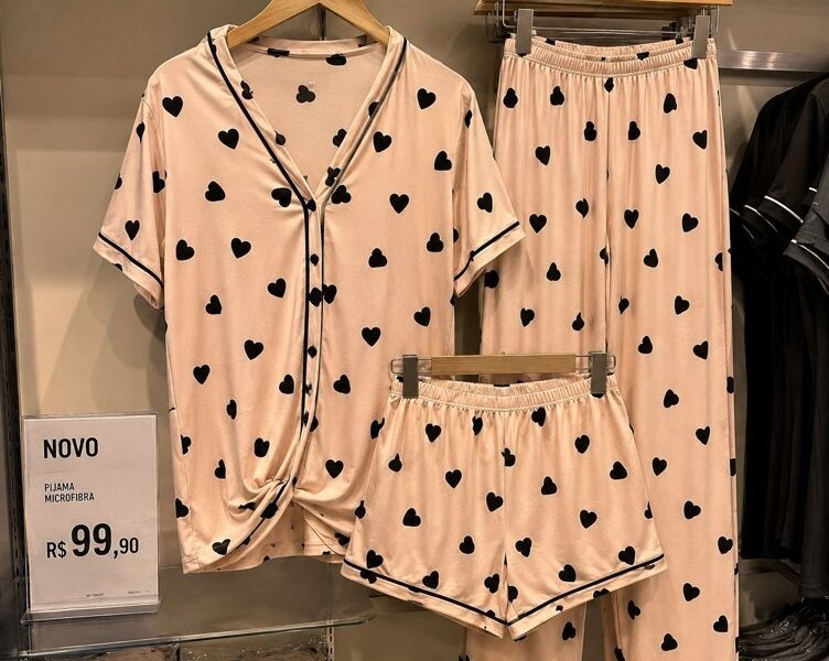 Kit Pijama Americano 3 Peças Camisa Botões + Calça + Short –