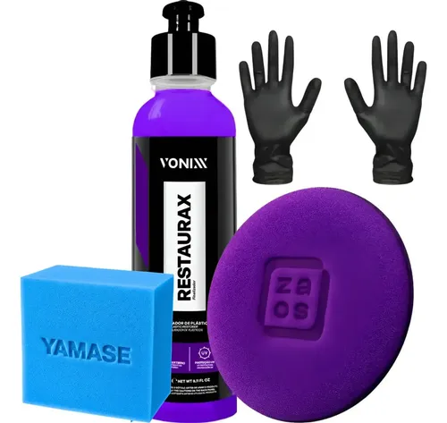 Kit Restaurax Renova Plástico Aplicador Zacs Luva Nitrílica Cor Roxo –