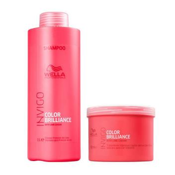 Kit Wella Invigo Color Brilliance Shampoo 1l + Máscara 500g – Kit de Tratamento para Cabelos –