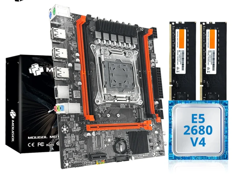 Kit de Placa-Mãe MOUGOL X99 com Intel Xeon E5 2680 V4 e Memória RAM DDR4 8Gx2 2133MHz Dual Channel M.2 NVME para Computador de Jogos Desktop – AliExpress