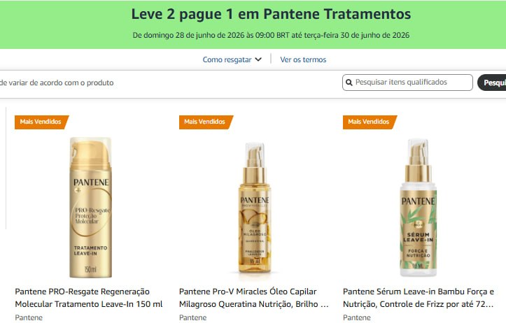 LEVE 2, PAGUE 1 em produtos PANTENE
