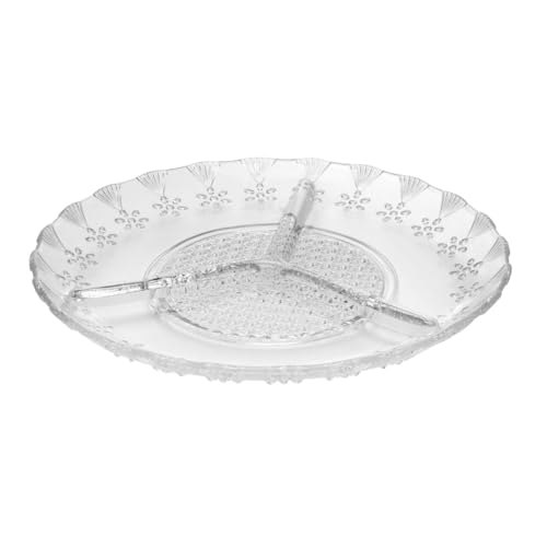 LYOR – Petisqueira de Vidro com 3 Divisórias Floral 19,5cm