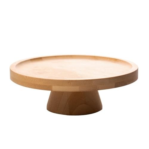 LYOR – Prato para Bolo de Bambu com Pé 20cm x 7cm