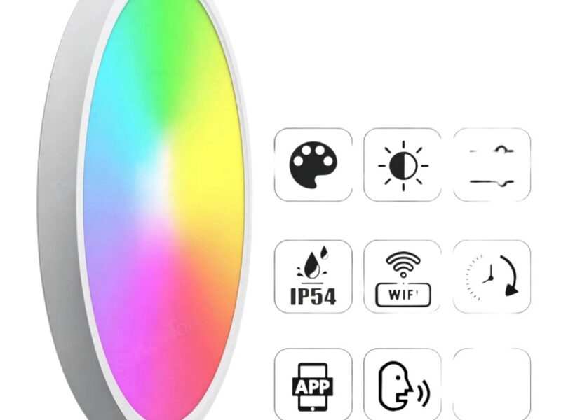 LÂMPADA RGB INTELIGENTE | Plafon Teto 21W WiFi Alexa App