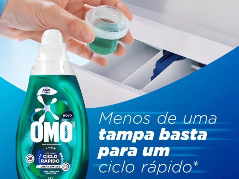 Lava-Roupas Líquido Omo Ciclo Rápido Ação Total Frasco 1,4l