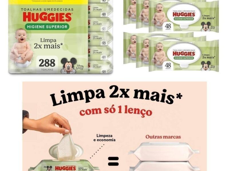 Lenços Huggies Higiene Superior Limpam 2x Mais 6 x 48 Un