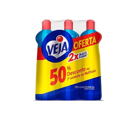Limpador Multiuso Veja Gold Original com 3 unidades de 500ml