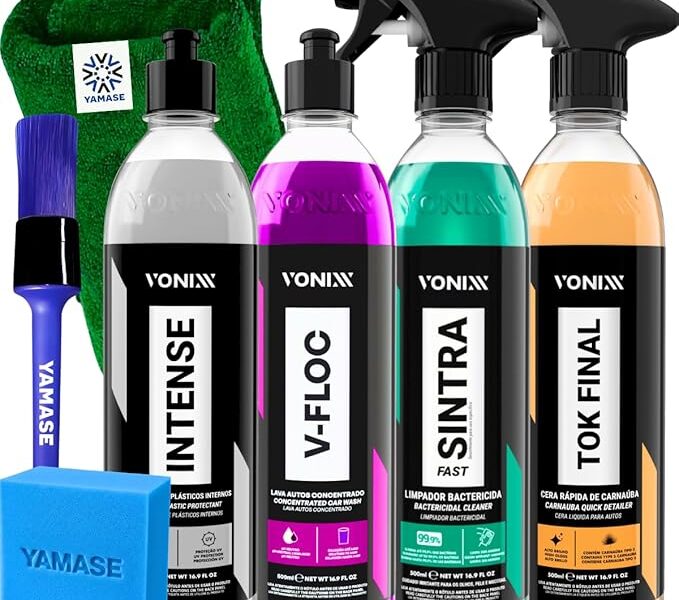 Limpeza Automotiva Completa Shampoo V-floc Revitalizador Intense Cera Tok Final Limpador Sintra Fast Pano Vonixx