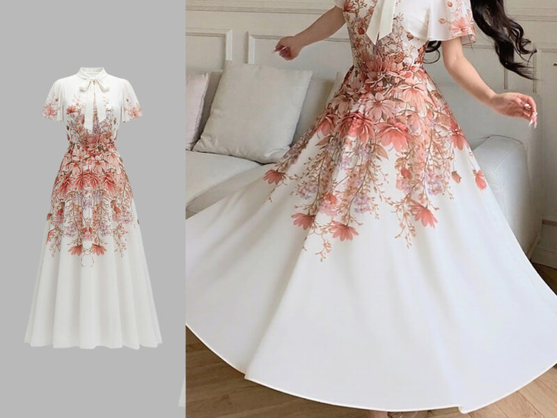 Lovito Vestido elegante com cadarço vestido primavera/verão para mulheres LK3LD408