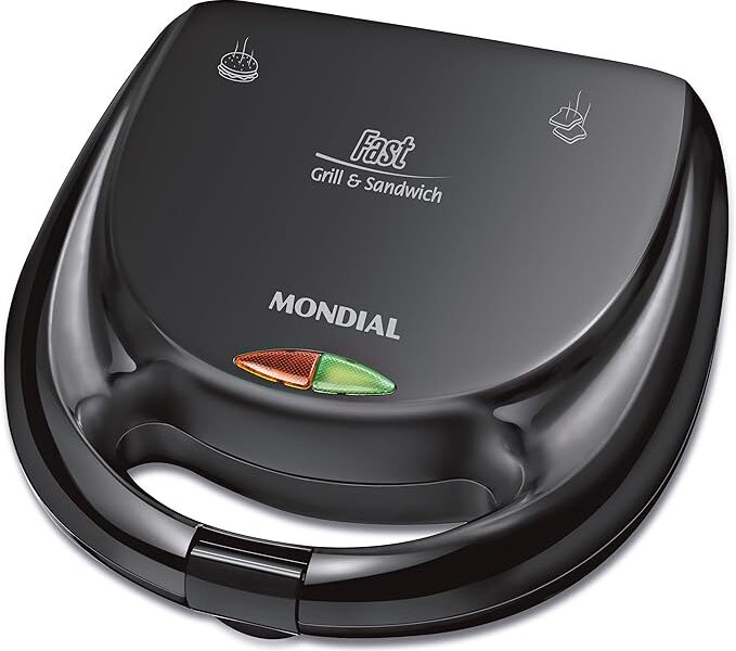 MONDIAL Sanduicheira Fast Grill & Sandwich, Preto, 750W, 220V – S-12