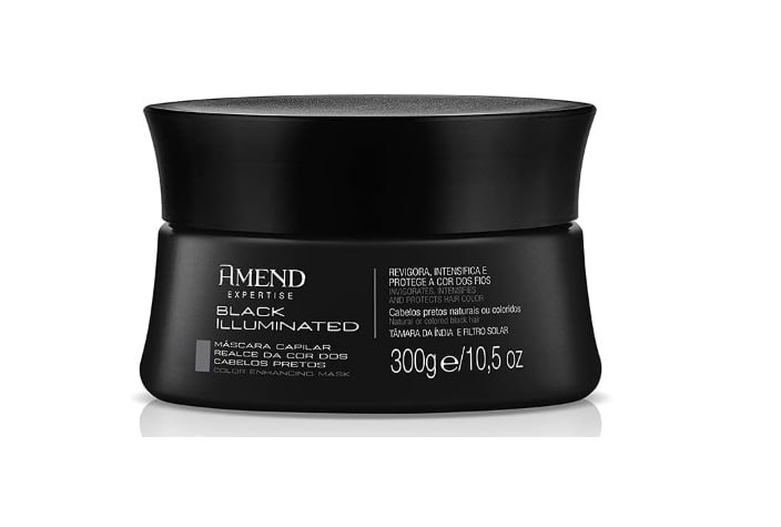 Máscara Amend Expertise Realce da Cor Black Illuminated Cabelos Pretos 300g
