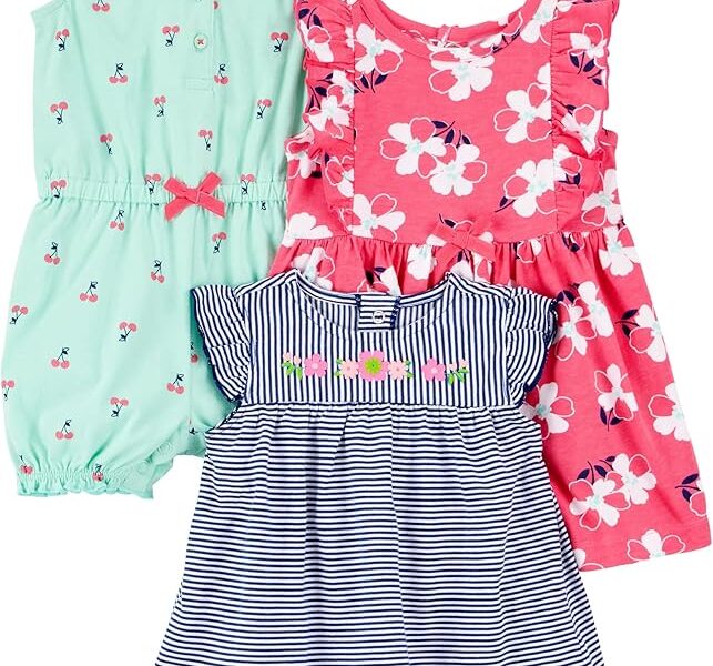 Macaquinhos 3-pack Romper, Sunsuit and Dress Simple Joys by Carter’sbebê-meninas