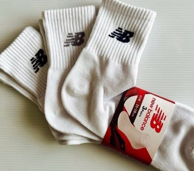 Meia New Balance Cano Longo Kit 3 Pares Unissex Original –