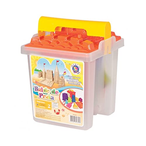 Mercotoys Balde de Praia Monte um Castelo com 10 Peças