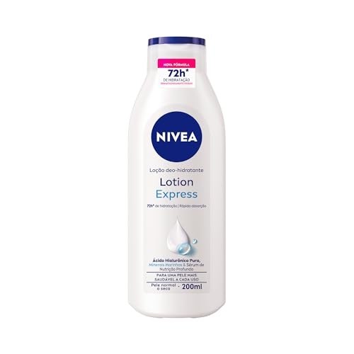 NIVEA Loção Hidratante Corporal Lotion Express – Loção Hidratante com textura leve que hidrata profundamente, protege do ressecamento e auxilia na regeneração da pele – 200ml
