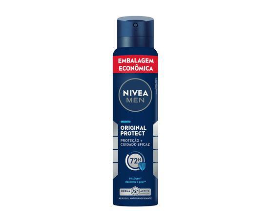 NIVEA MEN Desodorante Antitranspirante Aerossol Original Protect 200ml, Proteção 72h, Frescor Duradouro, Controle do Suor e Odor