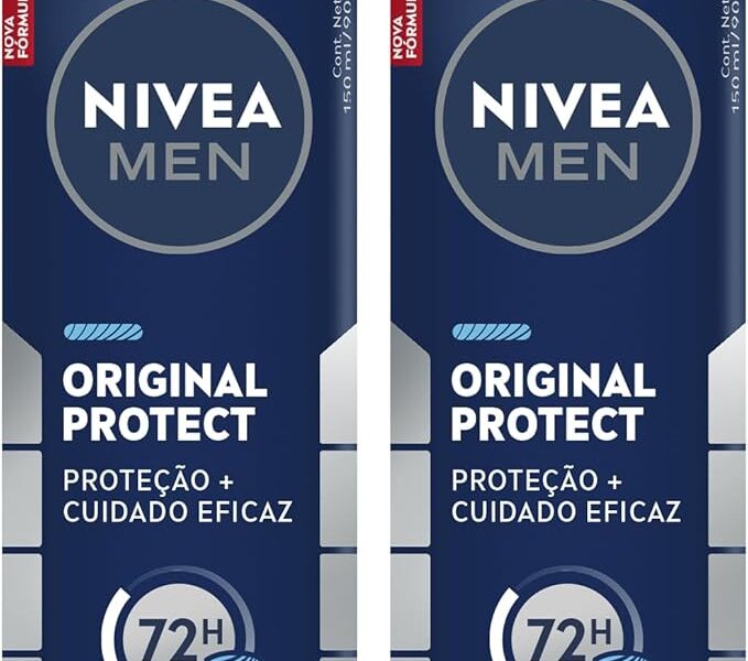 NIVEA MEN Kit Desodorante Antitranspirante Aerossol Original Protect 48h 150ml (2 unidades)