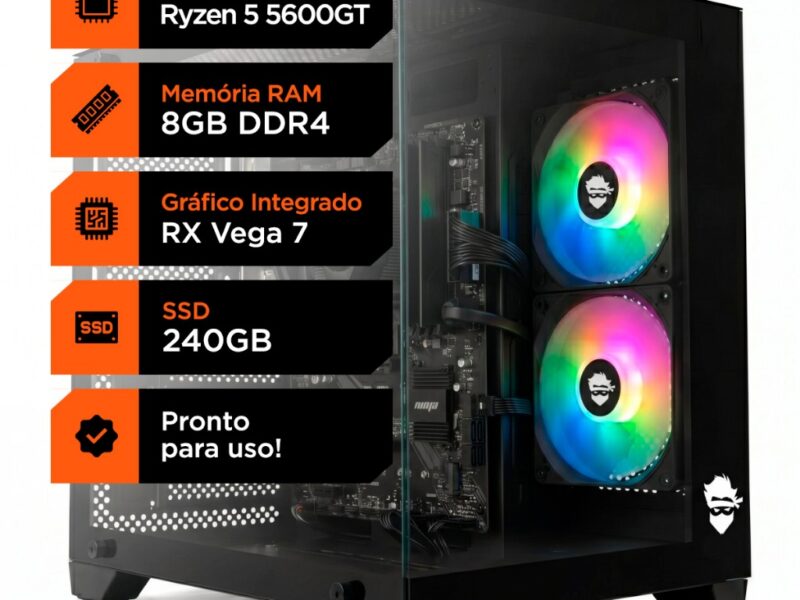 PC Gamer Soldier, AMD Ryzen 5 5600GT, 8GB DDR4, SSD 240GB, Radeon Graphics Vega 7