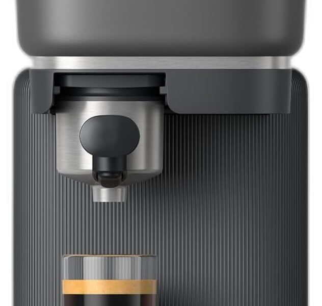 PHILIPS Baristina Máquina de café expresso, moer, compactar e preparar feijão de café com um só golpe, compacta, pressão da bomba de 16 barras, rebarbadora automática, preto com porta-filtro preto