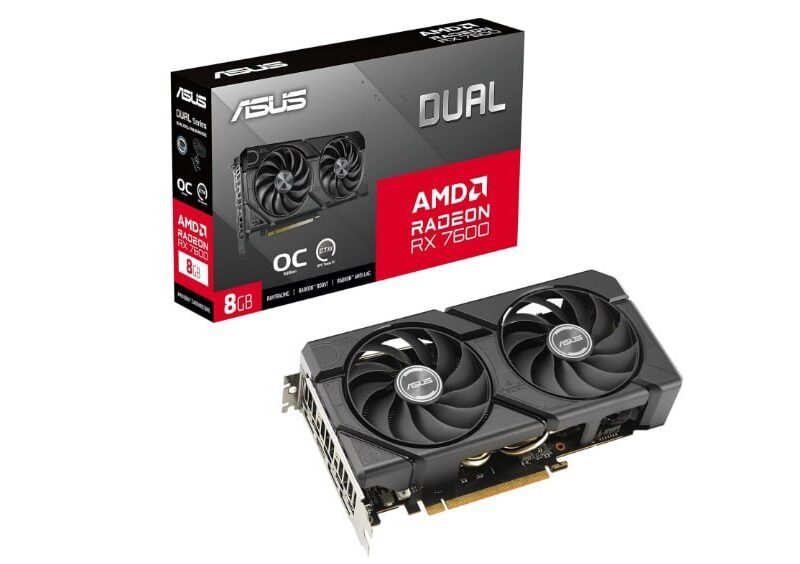 PLACA DE VIDEO ASUS DUAL RADEON RX 7600 EVO OC EDITION 8GB GDDR6 128 BITS – DUAL-RX7600-O8G-EVO