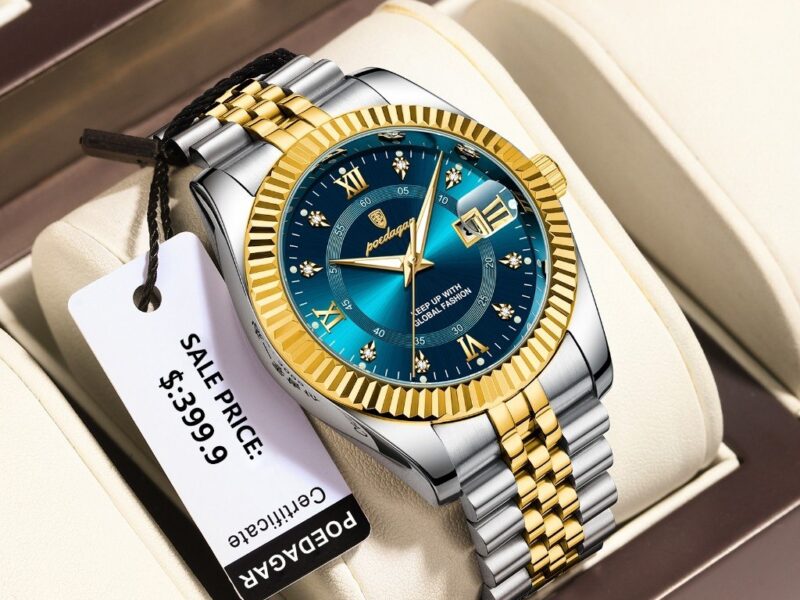 POEDAGAR Relógio Masculino De Luxo Em Aço Inoxidável Dourado Para Homens Relógios De Pulso Luminosos De Quartzo À Prova