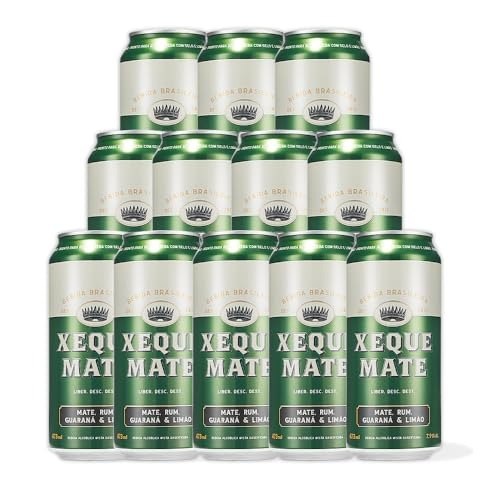 Pack de 12 Latas Xeque Mate Bebida Rum, Mate, Guaraná e Limão 473ml