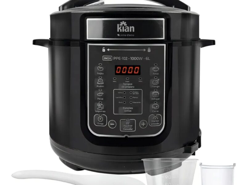 Panela De Pressão Elétrica Ppe-102 6 Litros Kian Preto –
