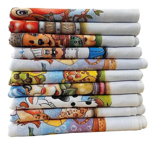 Pano De Prato Atacado Premium Estampado Kit Com 10 Peças –