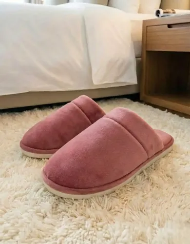 Pantufa Feminina Fechada Viajem Macio Confortável Fleece –