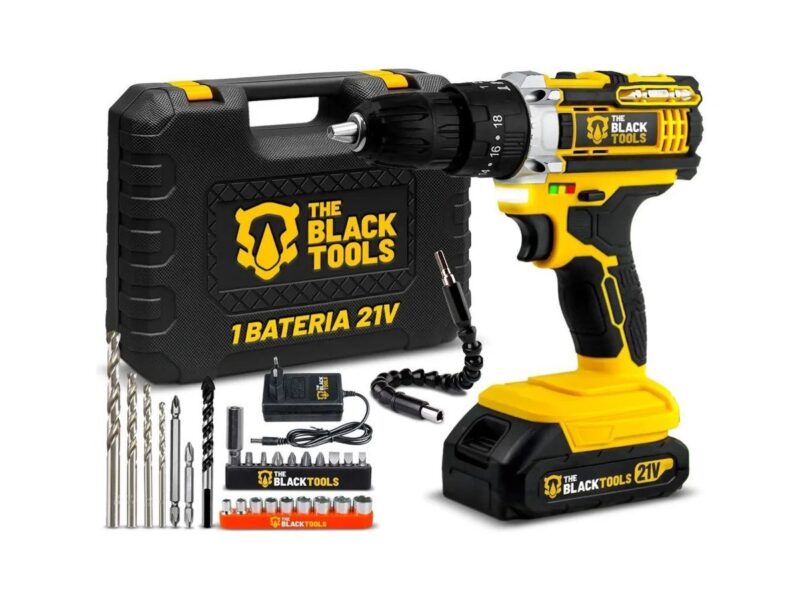 Parafusadeira E Furadeira Impacto The Black Tools Tb-21pw 3/8 Cor Amarelo Frequência 50/60 Hz –