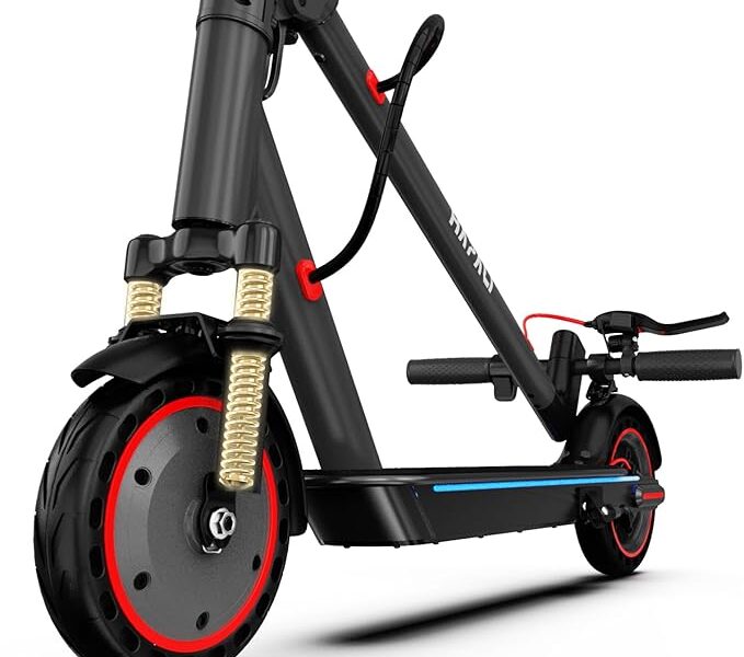 Patinete Elétrico Adulto/Scooter Elétrica – 37 km Autonomia, Motor 550W, Bateria Alta Capacidade, Suspensão Dianteira e Luzes Laterais Integradas