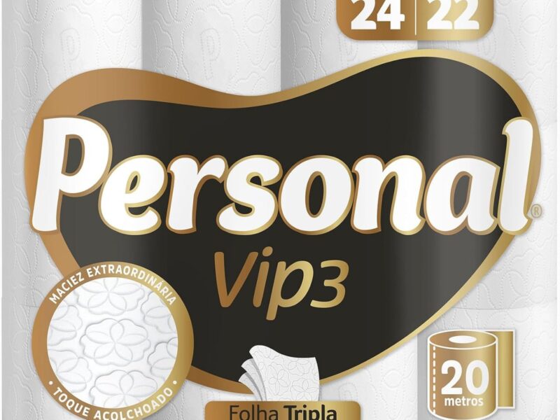 Personal Papel Higiênico Vip Folha Tripla, 24 Rolos De 20M